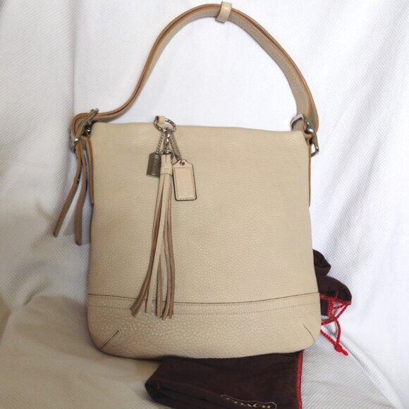 Coach Vintage Pebbled Leather Slim Duffle Convertible Sac in Sand, EUC - Picture 1 of 13